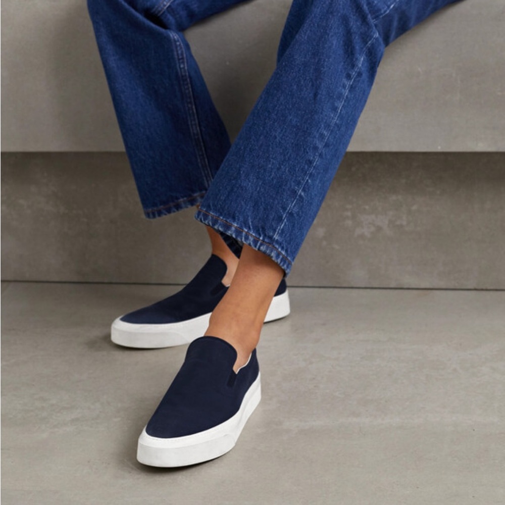 The Row Marie Canvas Sneaker in Navy